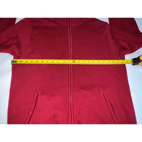 LL Bean Sweater Men’s Size L Red 1/4 Zip Pullover Mock Neck Long Sleeve Cotton - Picture 8 of 16